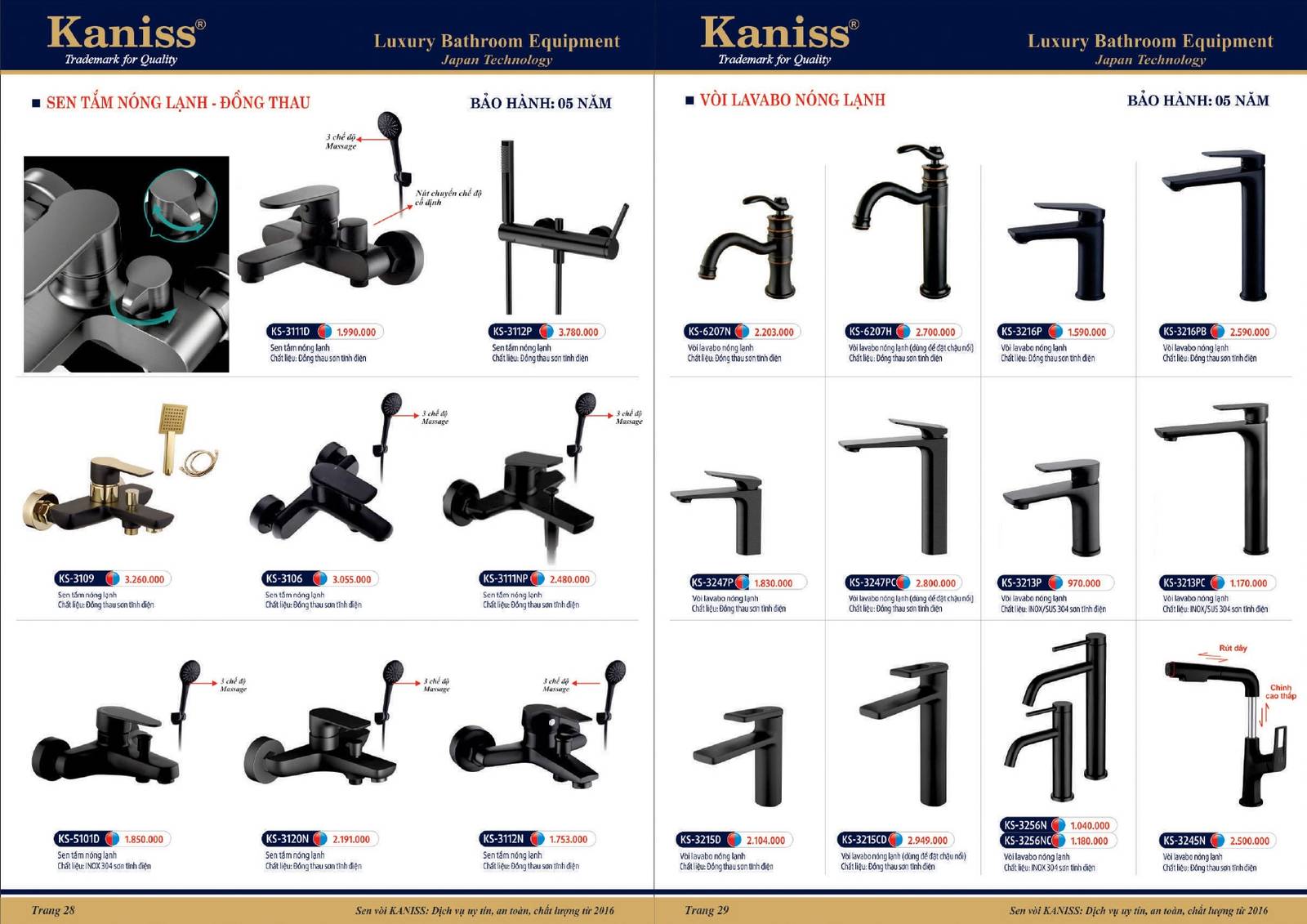 Catalogue và Bảng giá Thiết bị vệ sinh KANISS mới nhất /Page 15